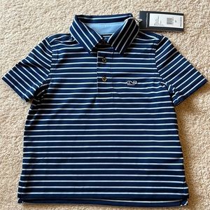 NWT boy’s 3T Vineyard Vines blue striped short sleeve performance polo